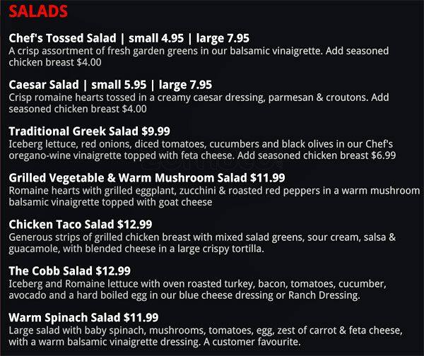 Menu at Jersey Giant pub & bar, Toronto