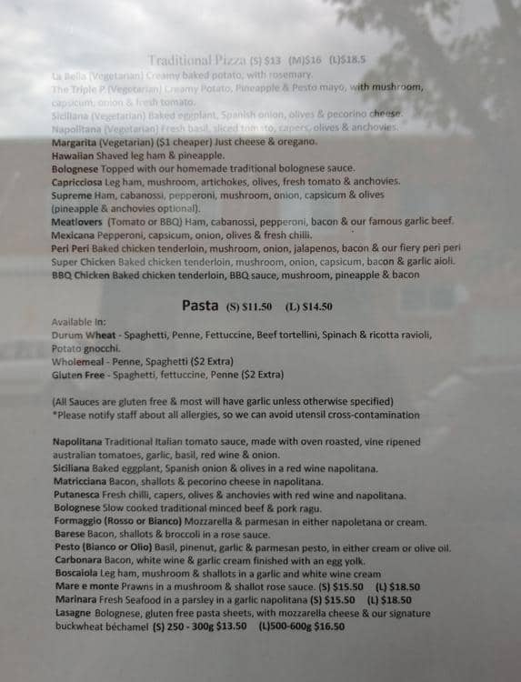 Menu at Bella Cibo Jannali pizzeria, Jannali