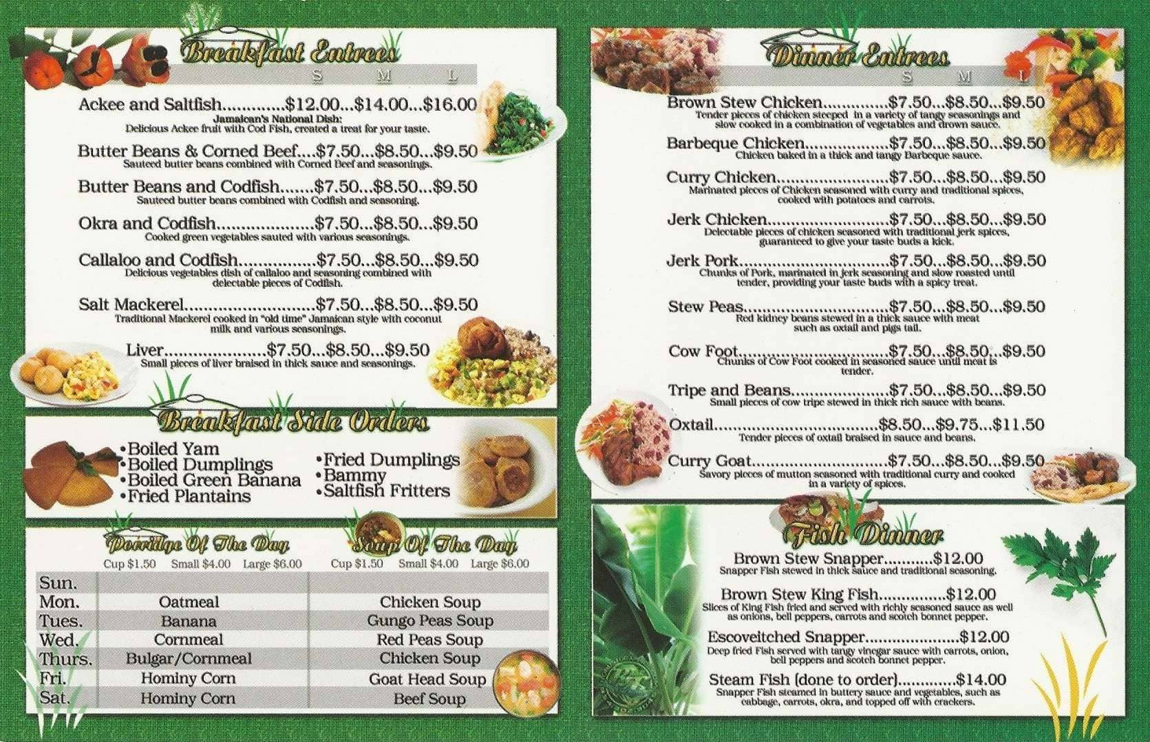 Menu At Dutch Pot Jamaican Restaurant North Lauderdale