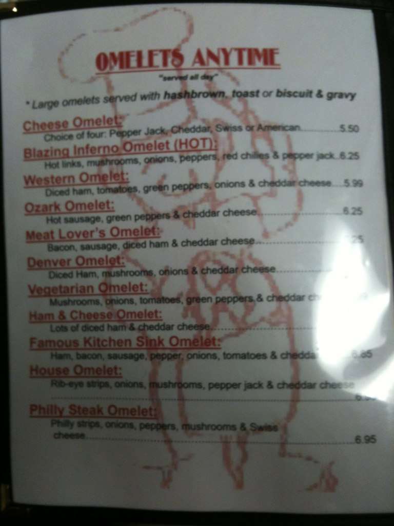 Rick's Iron Skillet Menu, Menu for Rick's Iron Skillet, Fayetteville