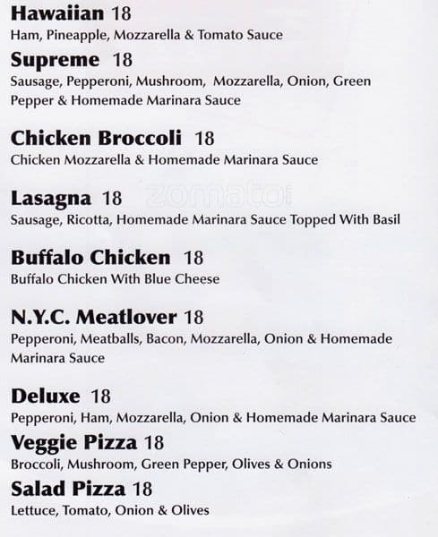 Menu at Clinton Square Pizza pizzeria, New York City, 201 Clinton St