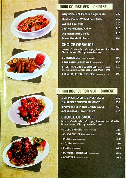 Hotel Fountain Plaza menu