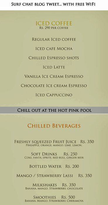 ZAZA menu