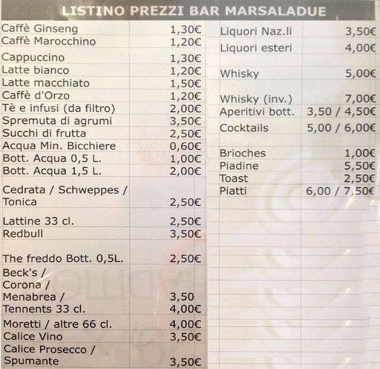 Menu di Marsaladue 