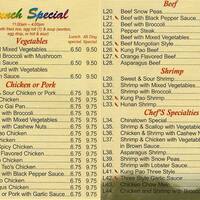 Hunan Garden Chinese Cuisine Menu