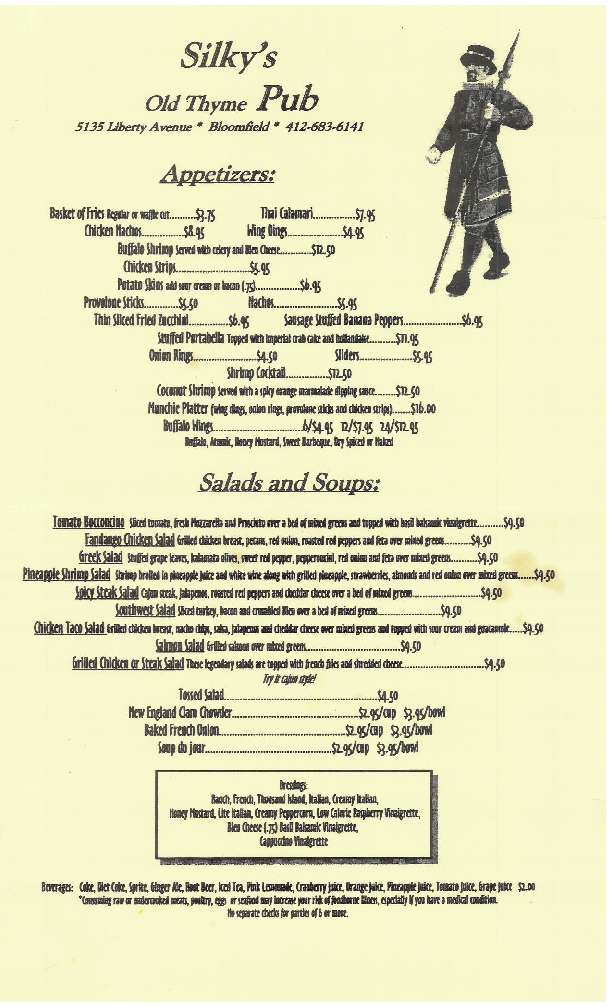 silky-s-pub-menu-menu-for-silky-s-pub-bloomfield-pittsburgh