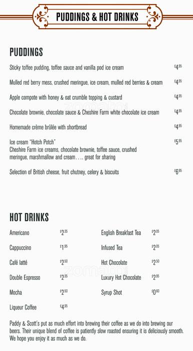 The Rope & Anchor menu