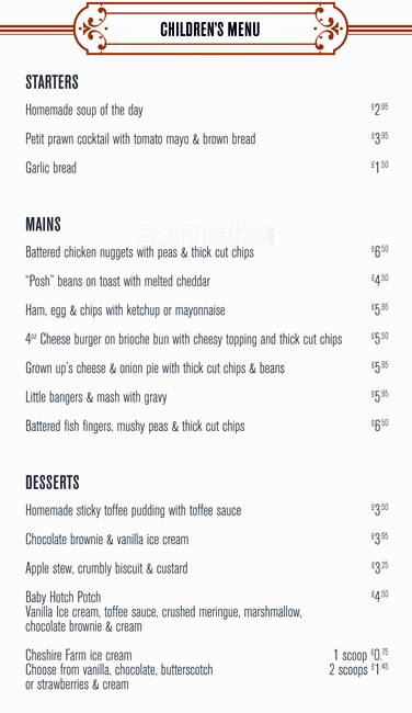 The Rope & Anchor menu