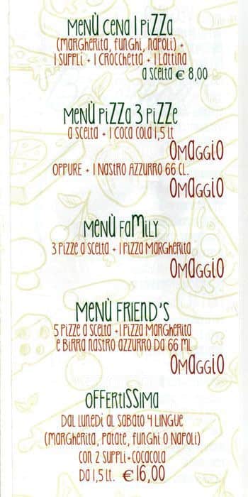 Menu di Farro Zero pane e pizza 