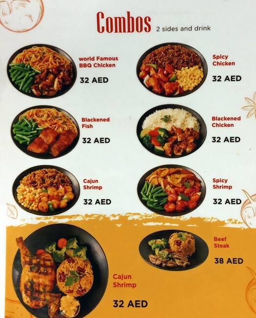 Carta del restaurante Kelly's Cajun Grill, Dubai