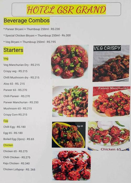 hotel sitara grand kukatpally menu