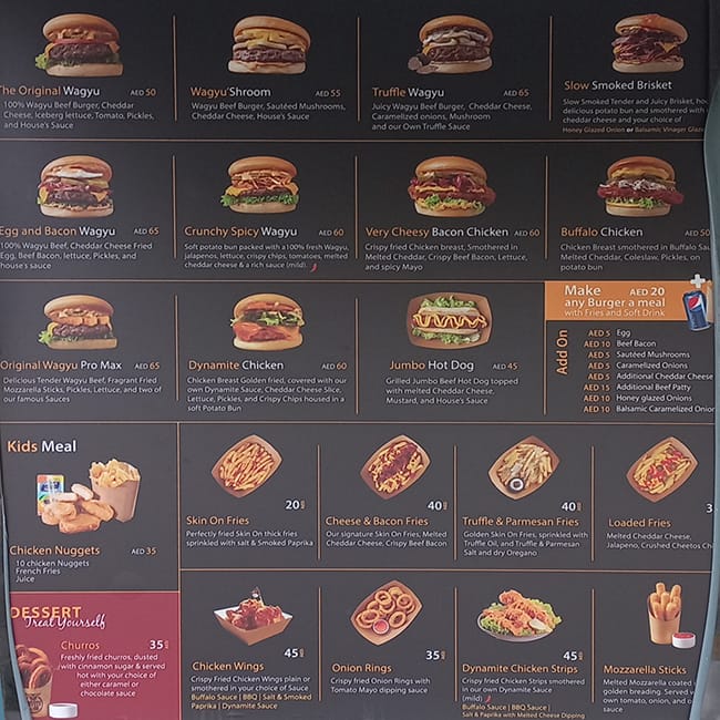 menu-of-wagyu-burger-damac-hills-dubai