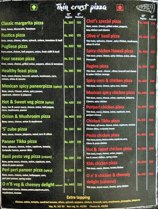 Menu of Olive n Basil Saravanampatty Coimbatore