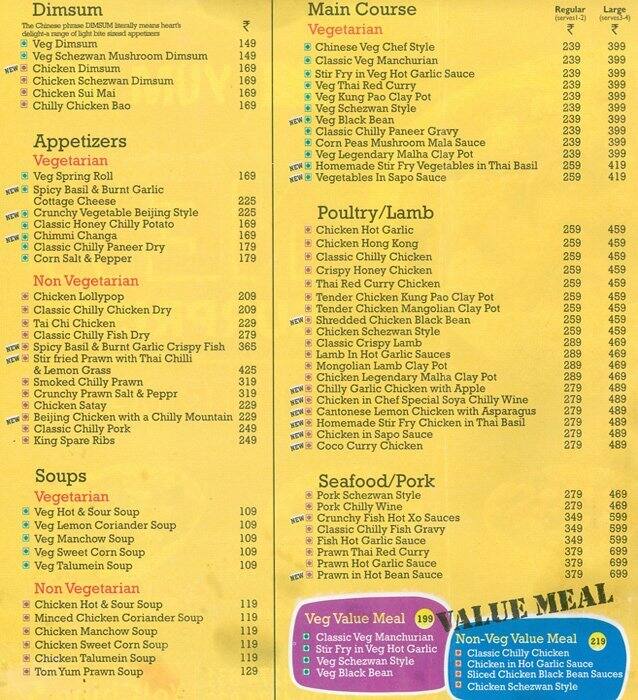 Yo! China Menu, Menu for Yo! China, Sector 50, Gurgaon Zomato