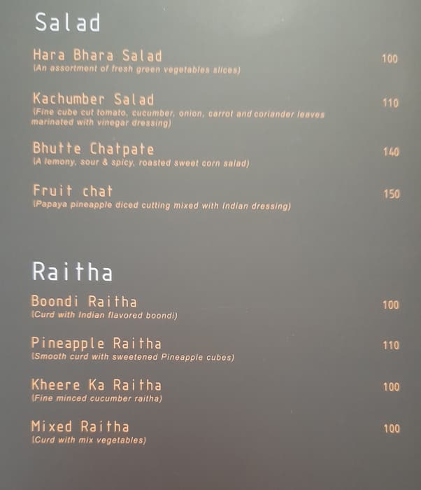 Paakashala menu