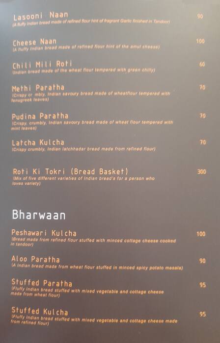 Paakashala menu