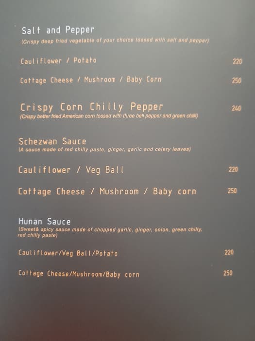 Paakashala menu