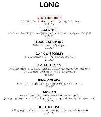 The Star Staines menu