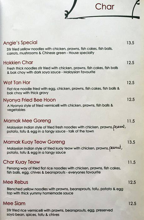 Menu At Angie S Kitchen Restaurant Auckland