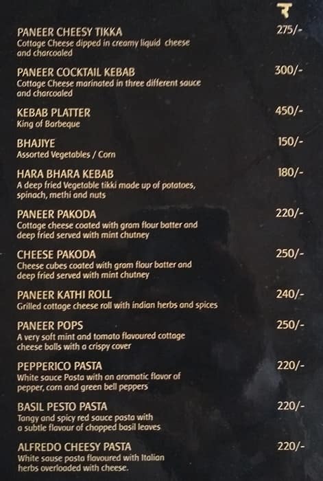 Diners Park menu