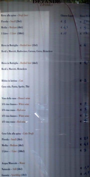 Menu di Da Mony 