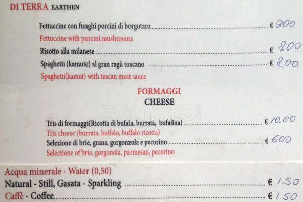 Menu di Da Mony 