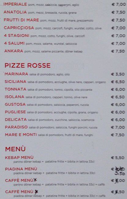 Menu di fatih istanbul 