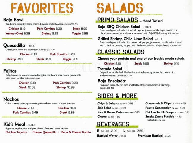 baja fresh clarendon menu