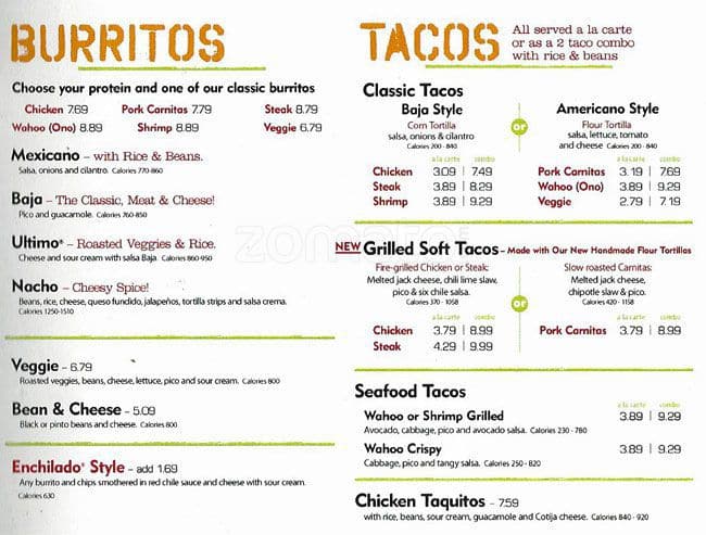 baja freshs menu