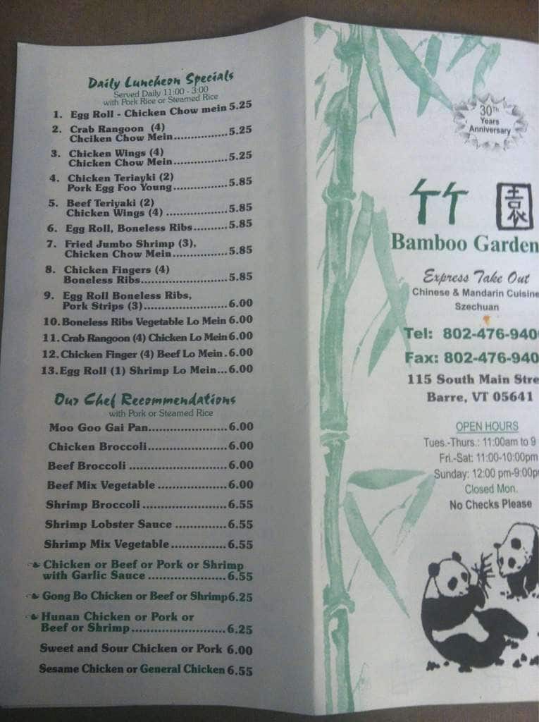 bamboo panda menu