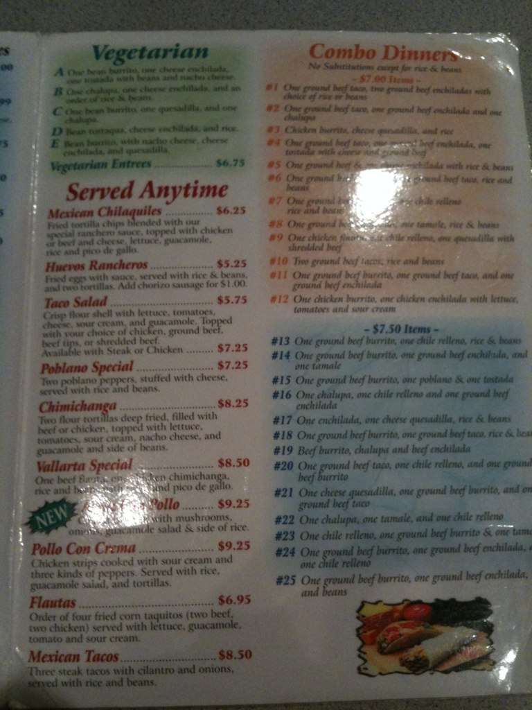 Menu at Salsitas restaurant, Austintown