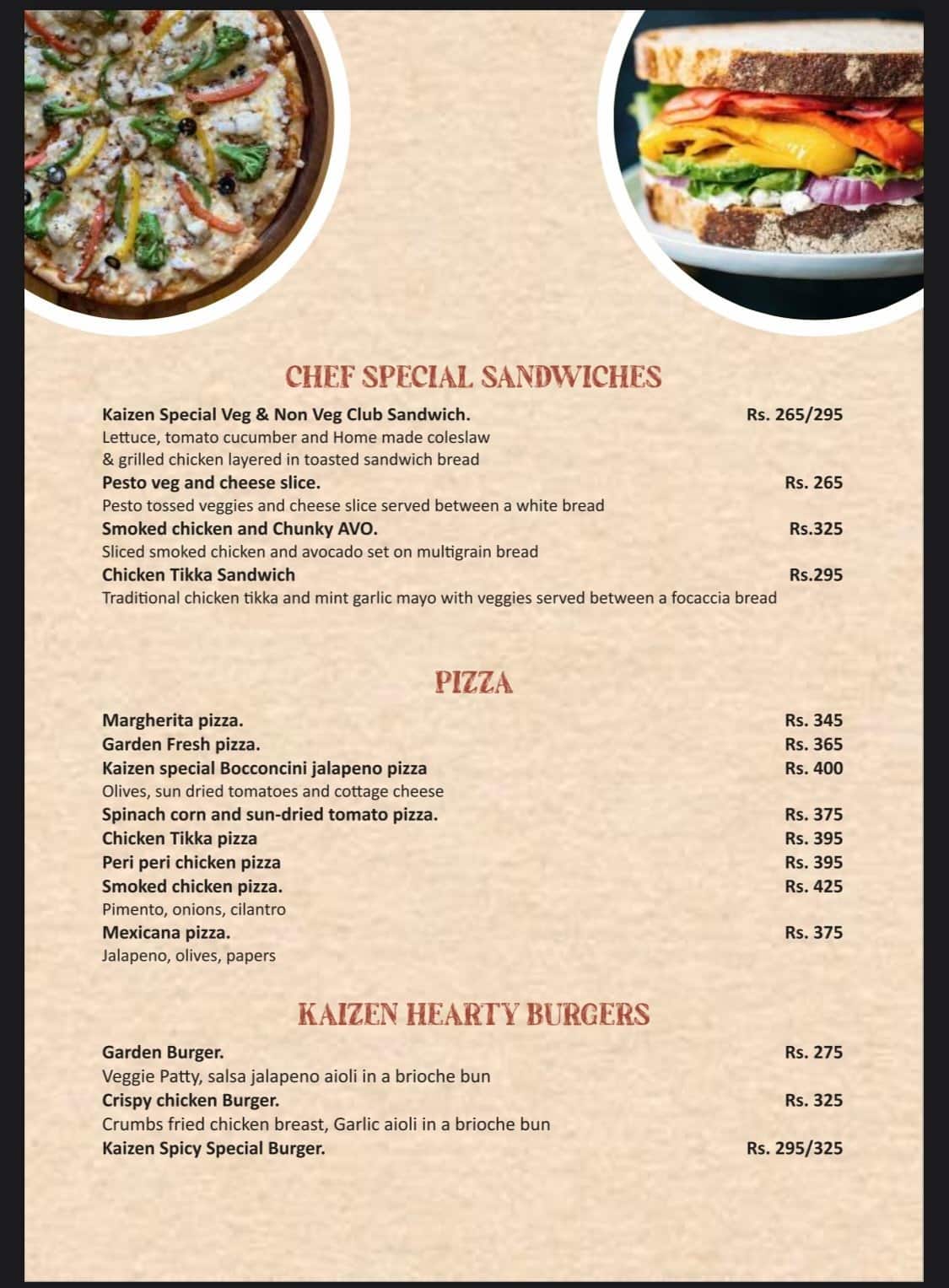 Menu at Kaizen Café Restaurant & Bar, Dehradun