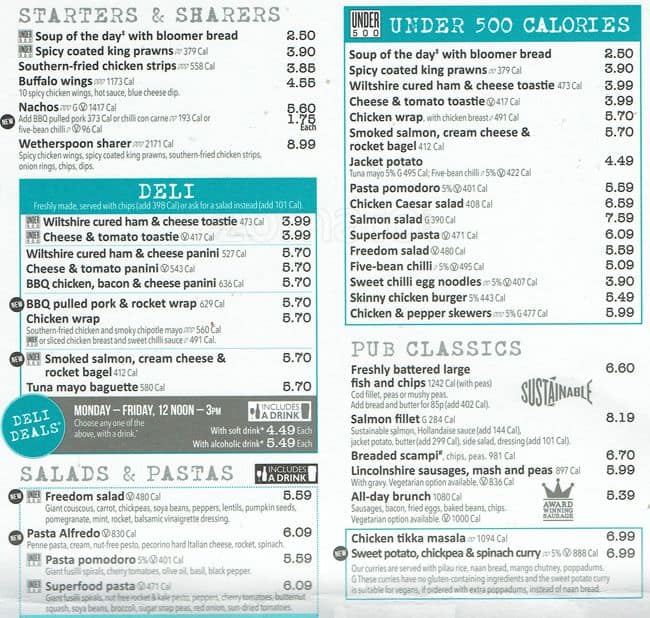 The Moon Under Water Menu Menu Para The Moon Under Water Norbury London