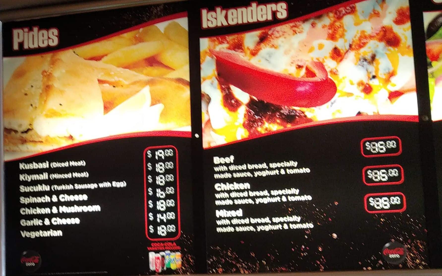 Menu at Beverly Hills Kebab fast food, Beverly Hills