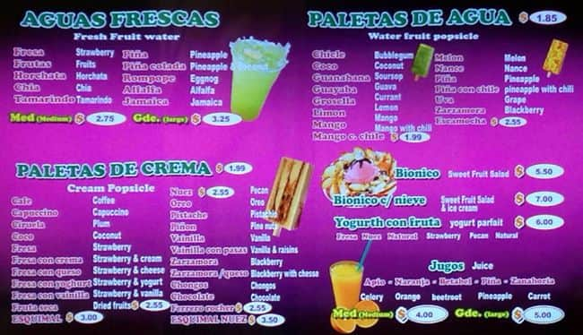 La Michoacana Paleteria Menu Menu For La Michoacana Paleteria Palatine Chicago Urbanspoon 