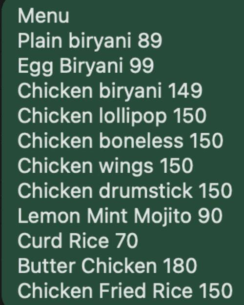 Menu