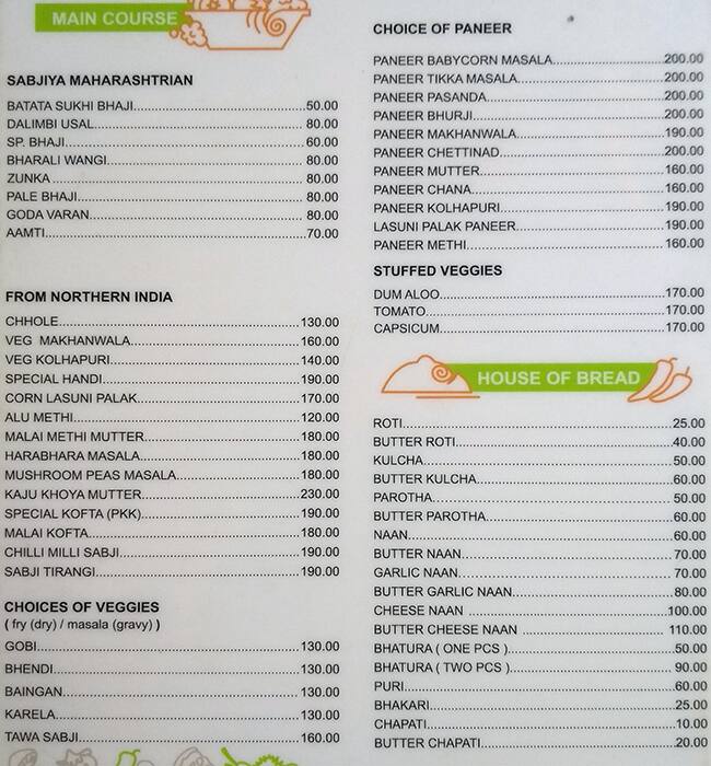 Jeevan Restaurant menu