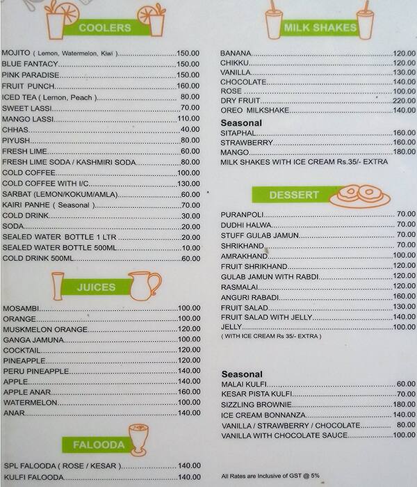 Jeevan Restaurant menu