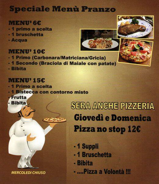 Menu di La Tavernaccia 