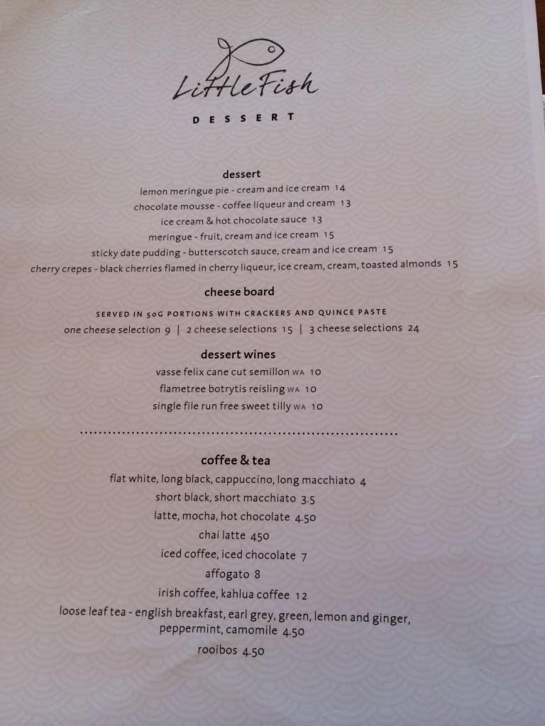 Little Fish menu