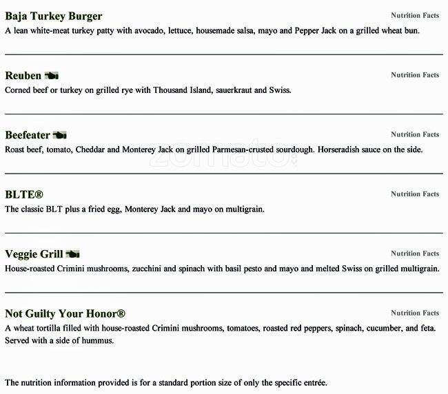 First Watch menu