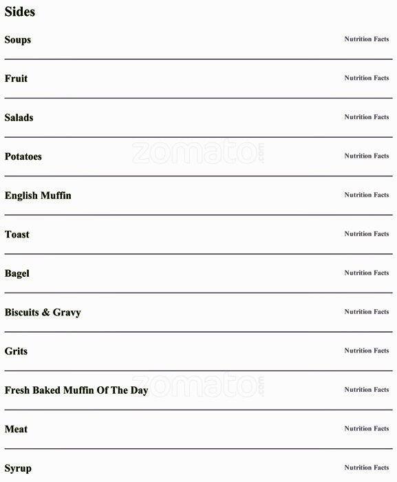 First Watch menu