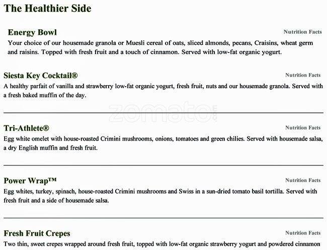 First Watch menu