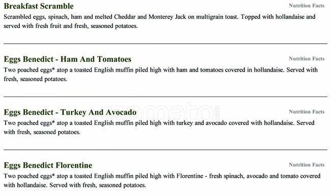 First Watch menu