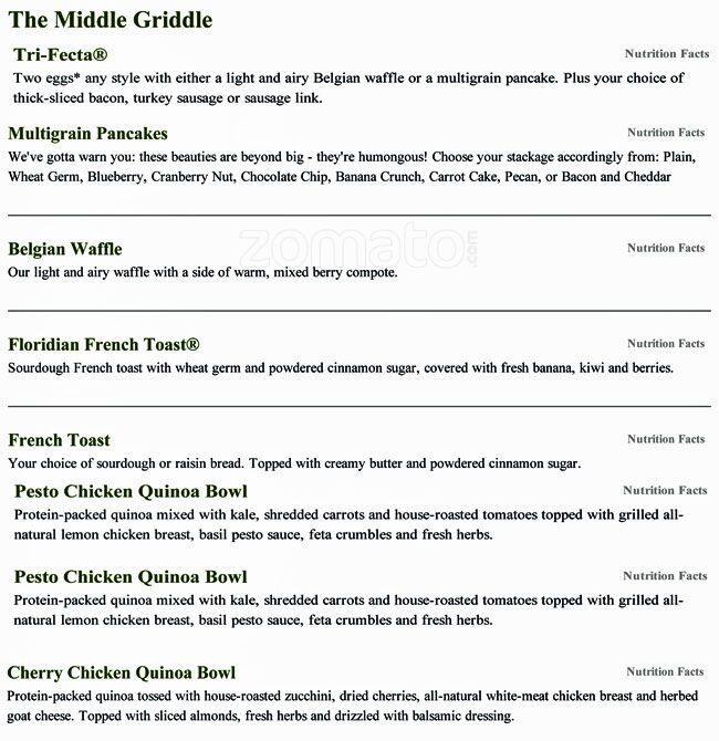 First Watch menu