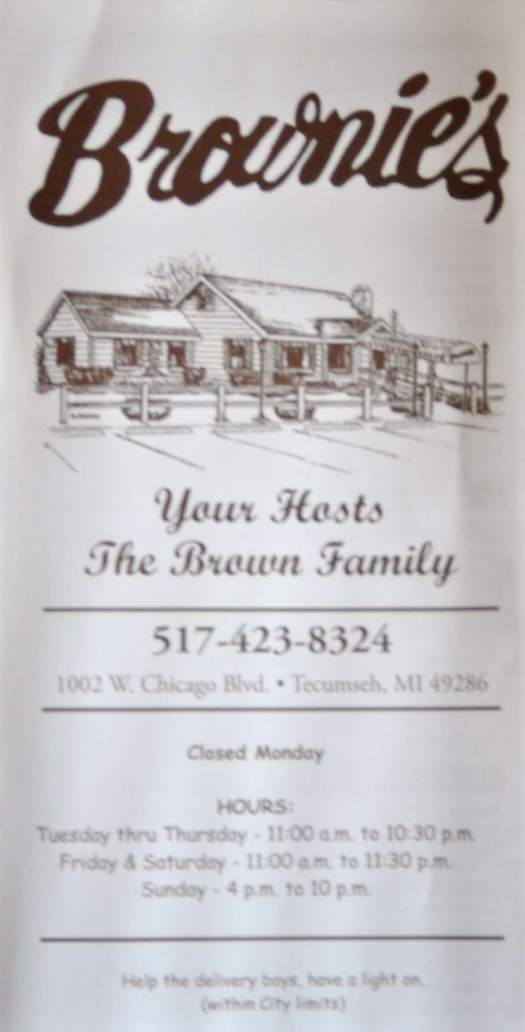 Brownie's House of Pizza Menu Urbanspoon/Zomato