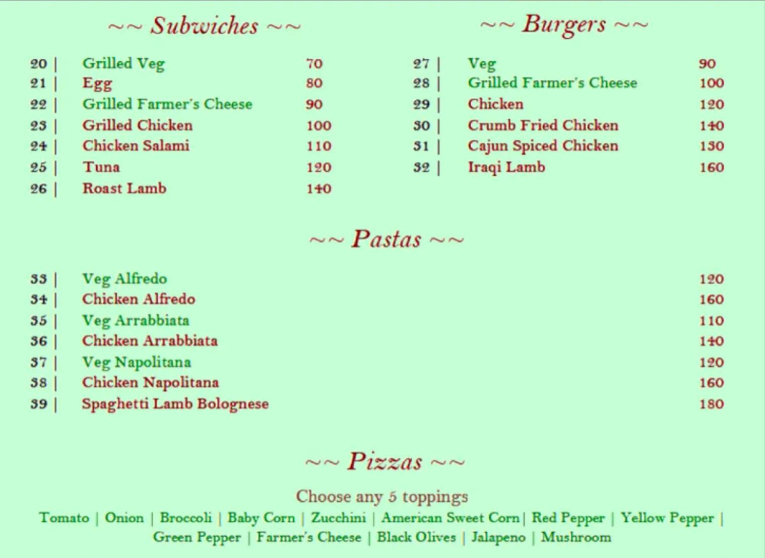 Menu