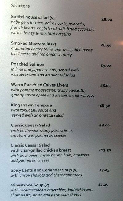 Menu At VIVRE Restaurant Longford Terminal 5 London Heathrow Airport