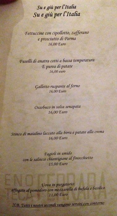 Menu de Ferrarino