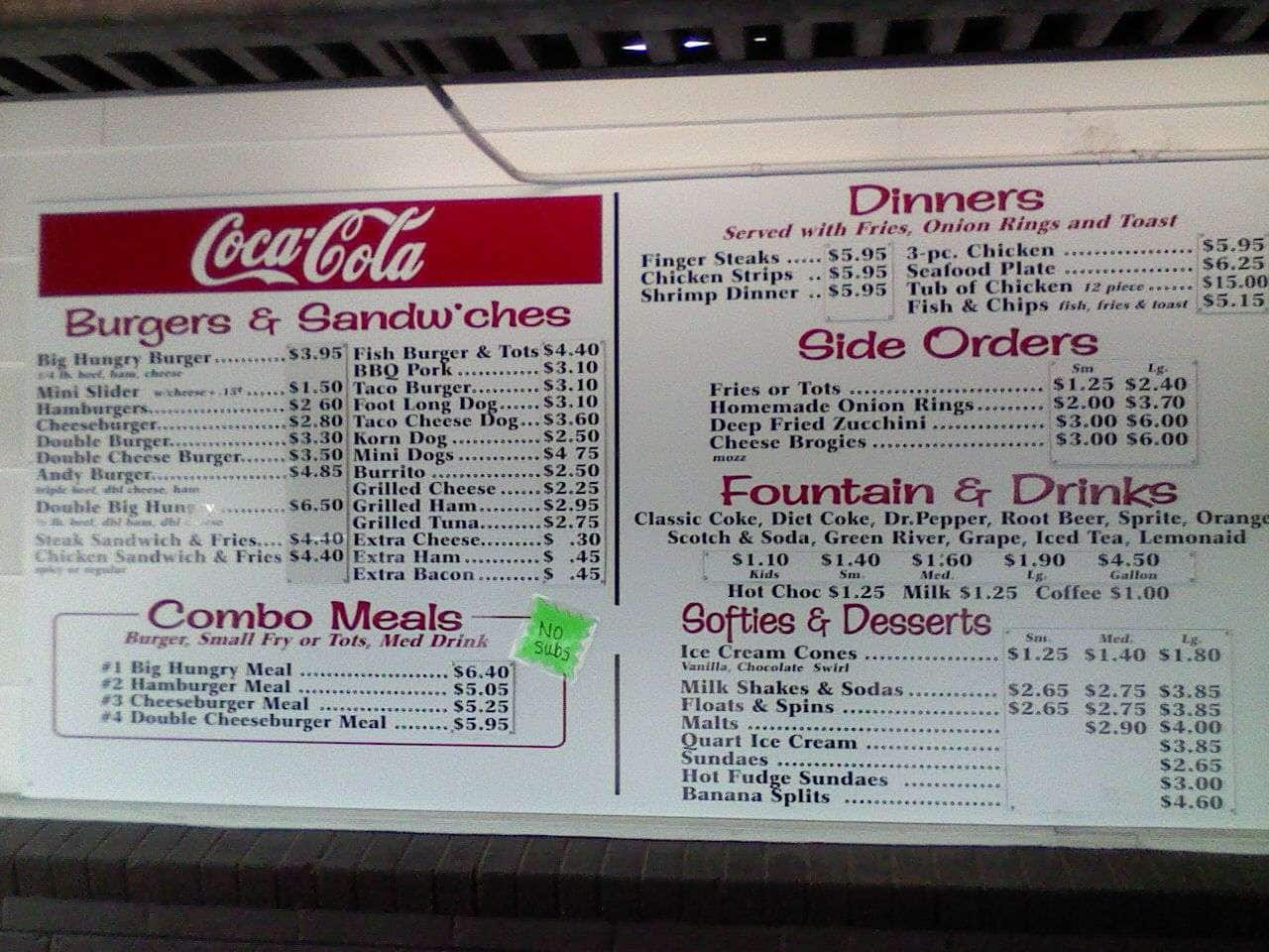 Hungry Onion Drive-in Menu, Menu For Hungry Onion Drive-in, Meridian 